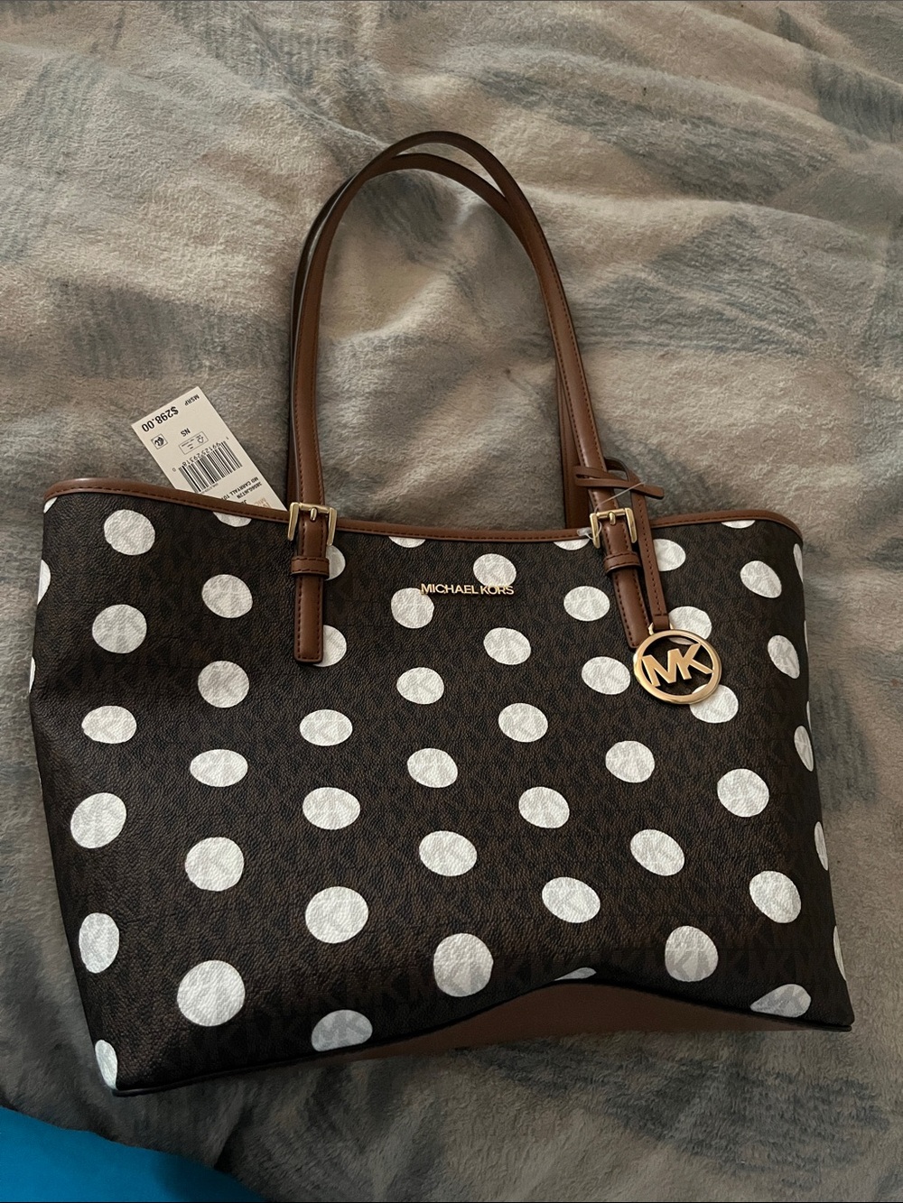 Michael Kors Carryall Tote with White Polka Dots